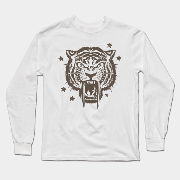 Saber - Tooth Tiger Long Sleeve T-Shirt by olegam